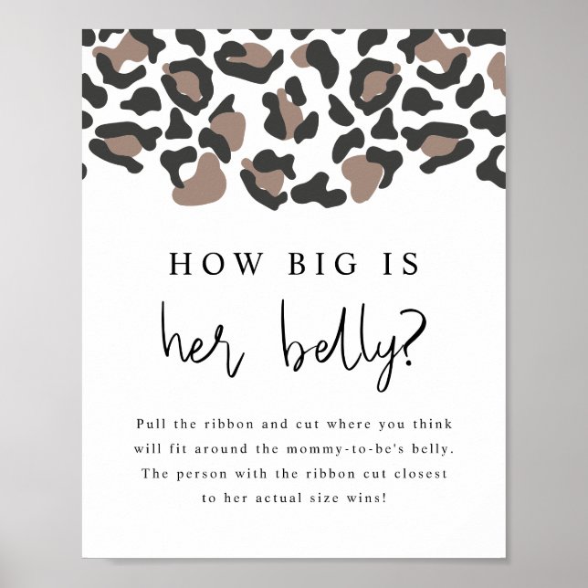 AUBREE Leopard drucken wie groß ihr Bauchspiel ist Poster (Vorne)