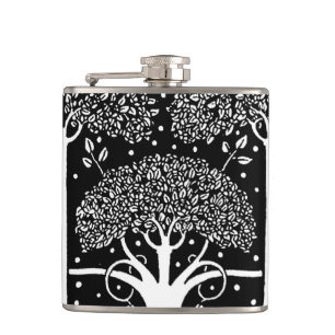Aubrey Beardsley Art Nouveau Baum Muster Druck Flachmann