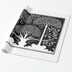 Aubrey Beardsley Art Nouveau Baum Muster Druck Geschenkpapier