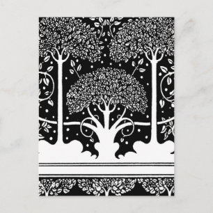 Aubrey Beardsley Art Nouveau Baum Muster Druck Postkarte