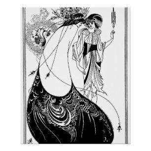 Aubrey Beardsley The Peacock Skirt Art Nouveau Poster