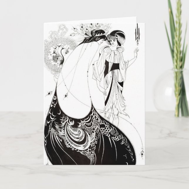 Aubrey Beardsley The Peacock Skirt Grußkarte Karte (Vorderseite)