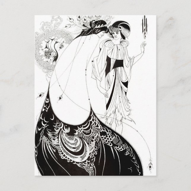 Aubrey Beardsley The Peacock Skirt Postcard Postkarte (Vorderseite)