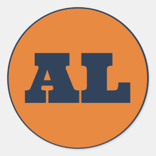 Auburn (AL) - Orange x Blue Runder Aufkleber