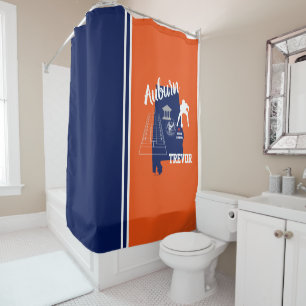 Auburn Alabama Navy und Orange Football Duschvorhang