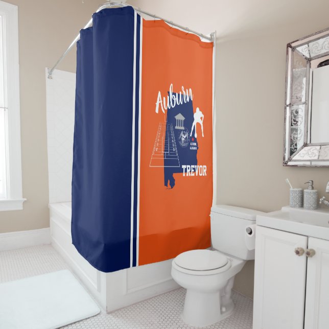 Auburn Alabama Navy und Orange Football Duschvorhang (Beispiel)