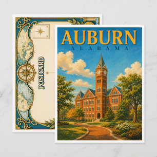Auburn Alabama Uhrenturm GeoSaga Postkarte