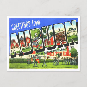 Auburn, Alabama Vintage-Großbuchstaben-Postkarte Postkarte