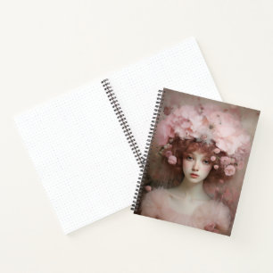 Auburn Beauty - Ein Frauenportrait und Blume Notizbuch