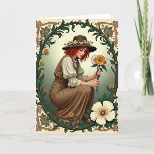Auburn Beauty Floral Art Karte