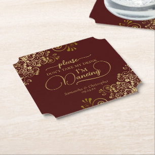 Auburn Brown & Gold Nehmt mir nicht die Hochzeit m Untersetzer
