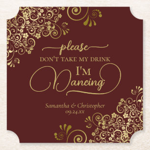 Auburn Brown & Gold Nehmt mir nicht die Hochzeit m Untersetzer