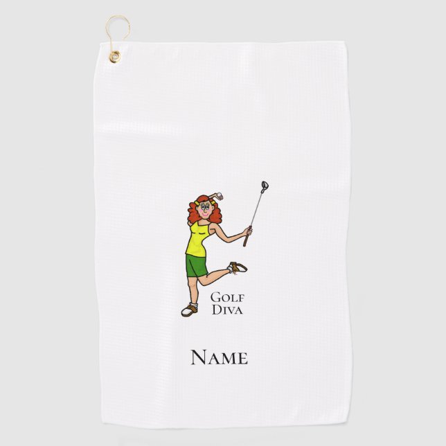 Auburn Female Golf Diva Golf Serviette (Devant)