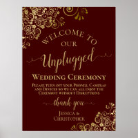Auburn & Gold Stylish Unplugged Wedding Zeremonie