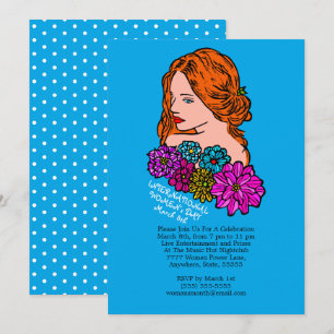 Auburn Hair Lady Party zum Internationalen Frauent Einladung