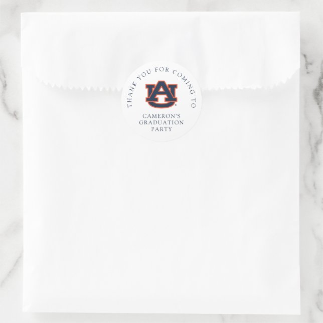 Auburn University Abschluss | Auburn Tigers Runder Aufkleber (Tasche)