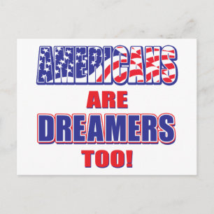 Auch Amerikaner sind Träumer. Postkarte