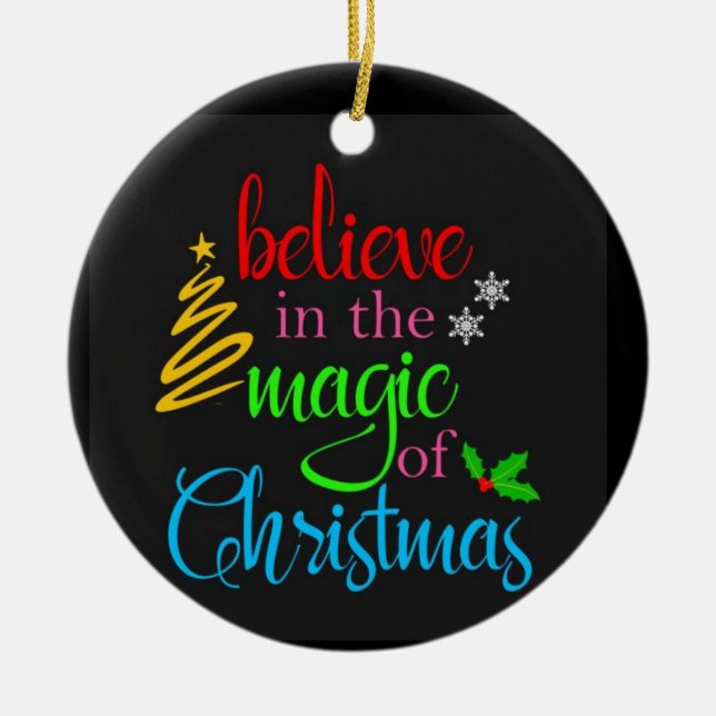 AUCH AUF DER MAIC & MERRY CHRISTMAS SEITE BEILIVE KERAMIK ORNAMENT (Vorne)