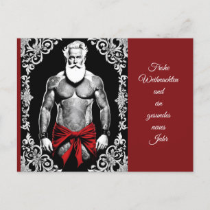 Auch der Weihnachtsmann wünscht ein frohes Fest Postkarte