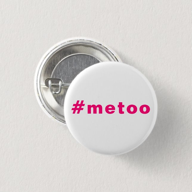 auch ich, #metoo, stolz pink magenta fuchsia weiß button (Vorne & Hinten)