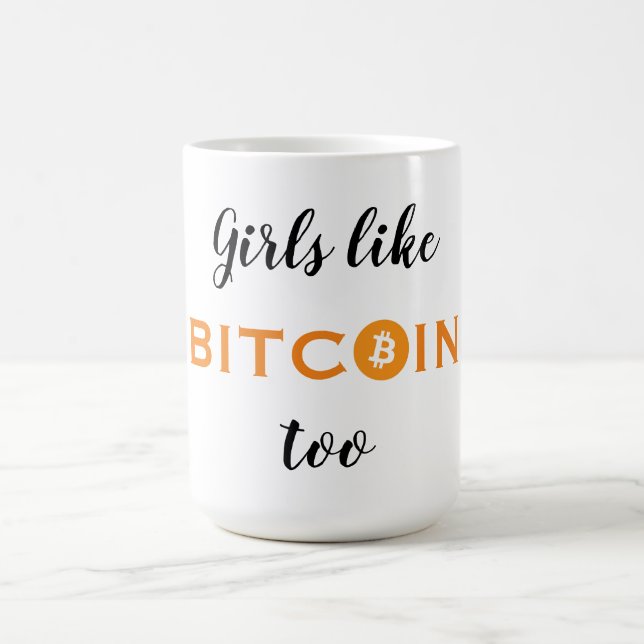 Auch Mädchen mögen Bitcoin Kaffeetasse (Mittel)