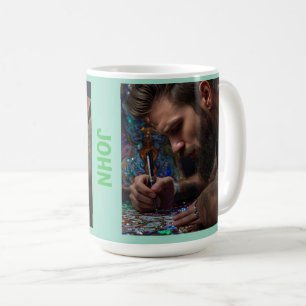 Auch Männer lieben Diamant-Kunst Kaffeetasse