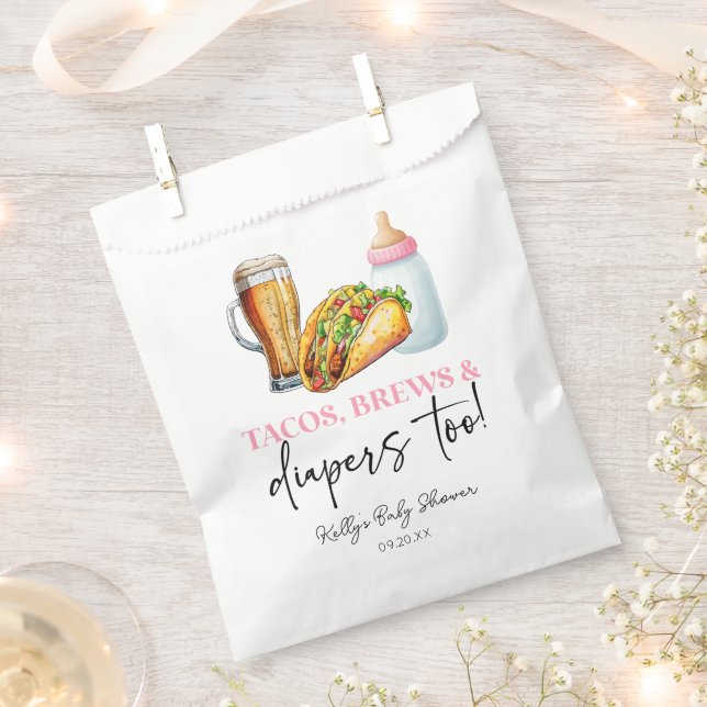 Auch Tacos braut und spuckt! Babyparty Geschenktütchen (Ausgeschnitten)