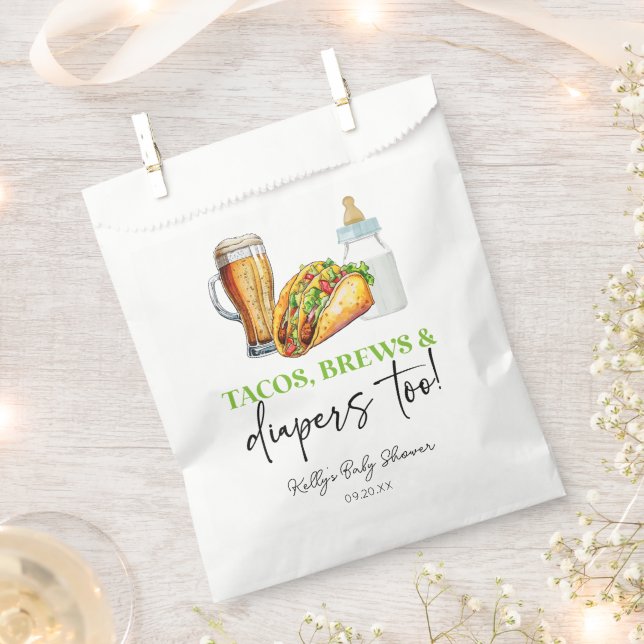 Auch Tacos braut und spuckt! Babyparty Geschenktütchen (Ausgeschnitten)