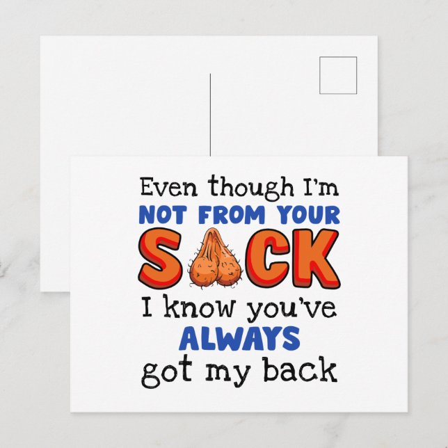 Auch wenn ich nicht aus deinem Sack bin, weiß ich, Postkarte (Vorne/Hinten)