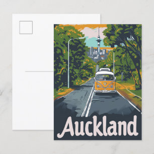 Auckland Australische Vintage Retro-Reiseillustrat Postkarte