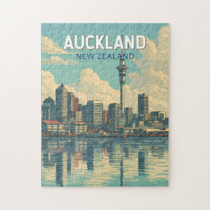 Auckland Neuseeland Illustration Reise Kunst Retro