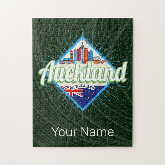 Auckland Neuseeland Retroskyline Vintag (Vertikal)