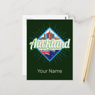 Auckland Neuseeland Retroskyline Vintag Postkarte