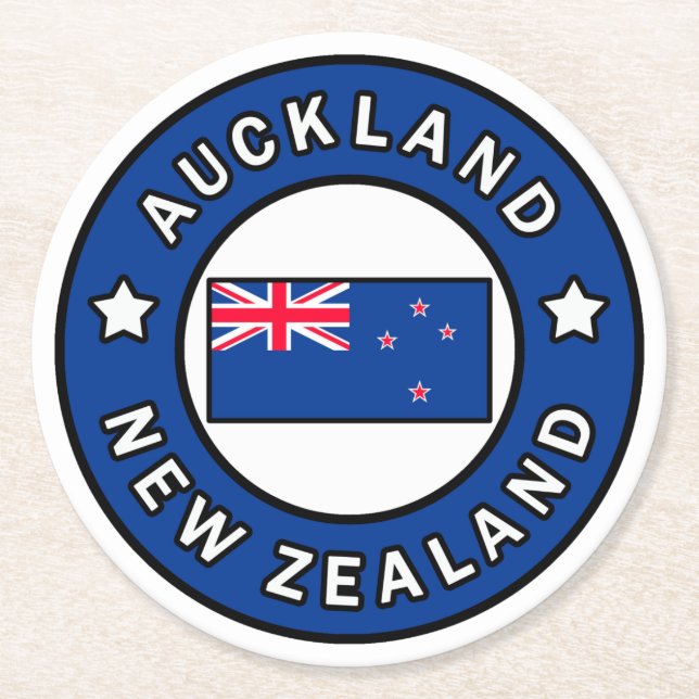 Auckland Neuseeland Runder Pappuntersetzer (Vorderseite)