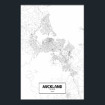 Auckland, Neuseeland (schwarz auf weiß) Poster<br><div class="desc">Intrikate Plakate von Städten nur durch ihre Straßen in schönen Details umrissen. Routelines Kunstwerk Copyright (c)2012 Nicholas Rougeux. Kartendaten außerhalb der USA sind (c) OpenStreetMap (http://www.openstreetmap.org) Beitragende,  CC BY-SA (http://creativecommons.org/licenses/by-sa/2.0/). Weitere Informationen unter www.Routelines.com</div>