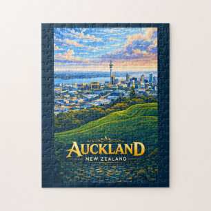 Auckland Neuseeland Skyline Illustration Reise