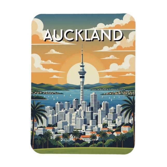 Auckland New Zealand Postcard Magnet (Vertikal)