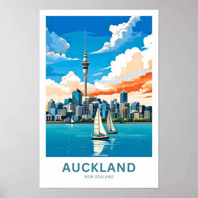 Auckland New Zealand Travel Print Poster (Vorne)