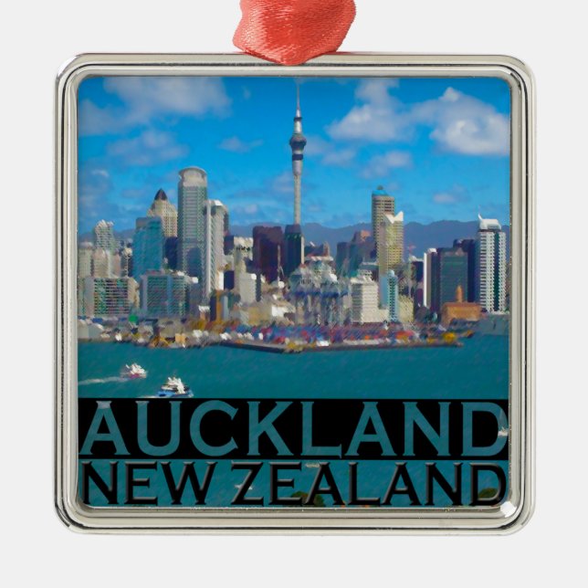 Auckland Silbernes Ornament (Vorne)