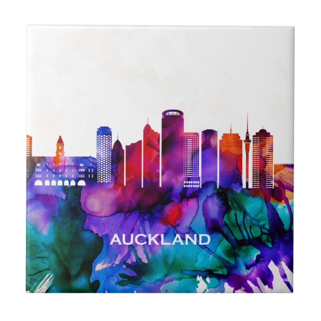 Auckland Skyline Fliese (Vorderseite)