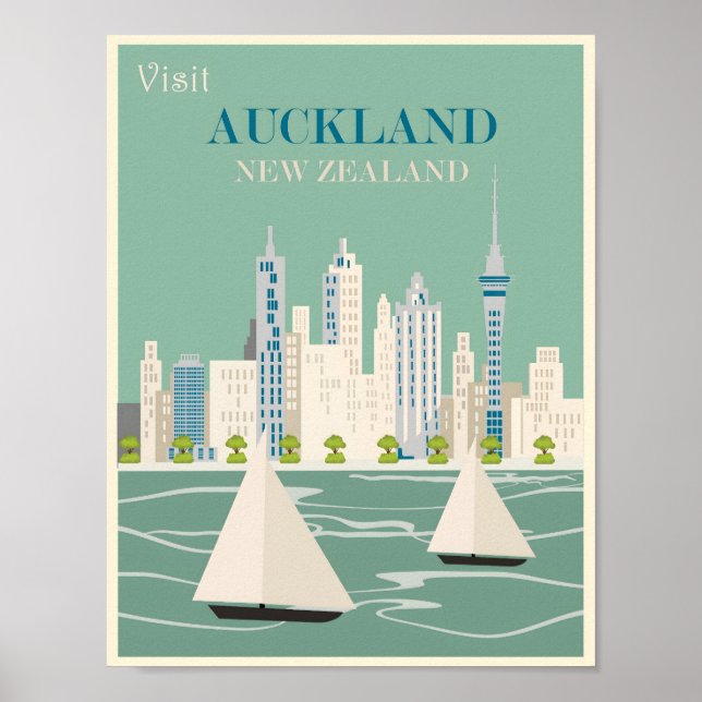 Auckland Vintage Poster (Vorne)