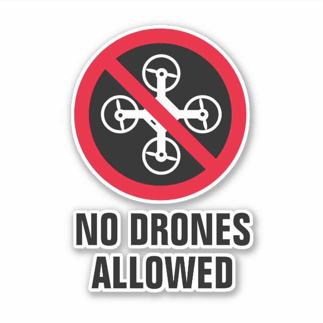 Aucun vol de drone autorisé autocollant vinyle per (Devant)