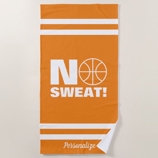 Aucune serviette de plage de basket-ball de sueur (Devant)