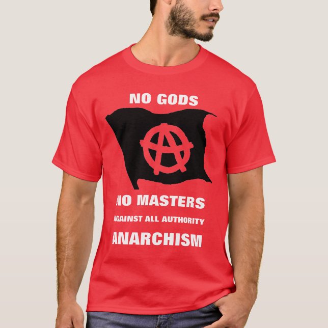 aucuns dieux aucun T-shirt de rouge de maîtres (Devant)