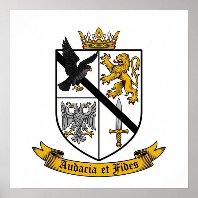 Audacia et Fides Heraldic Coat of Arms Poster (Vorne)