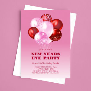 Audacieux et moderne Nouvel An Eve Invitation