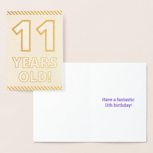 Audacieux, Huile D'Or "11 ANS !" Carte d'anniversa (Affichage)