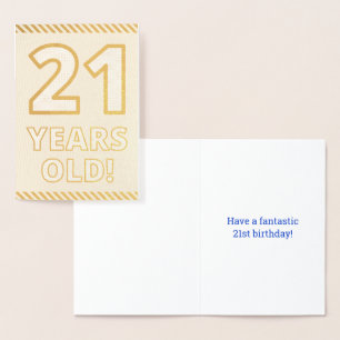 Audacieux, Huile D'Or "21 ANS !" Carte d'anniversa