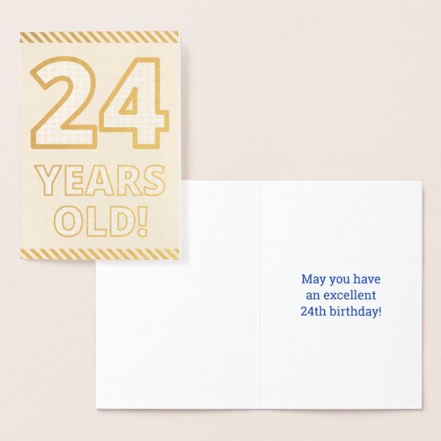 Audacieux, Huile D'Or "24 ANS !" Carte d'anniversa (Affichage)