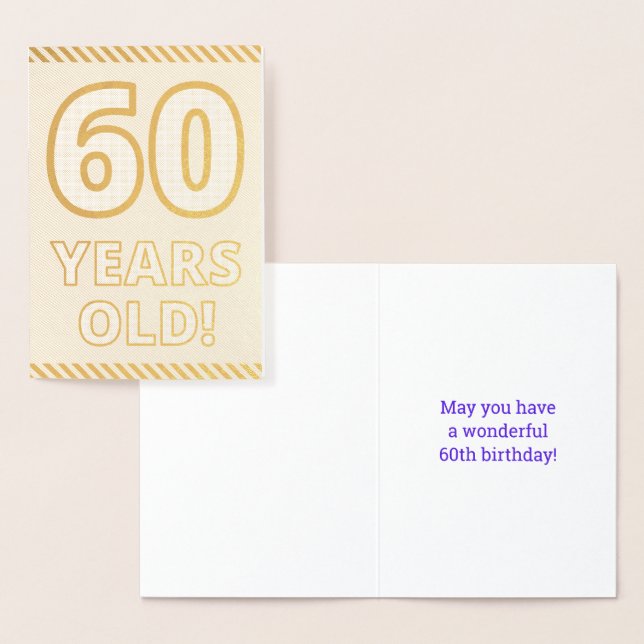 Audacieux, Huile D'Or "60 ANS !" Carte d'anniversa (Affichage)